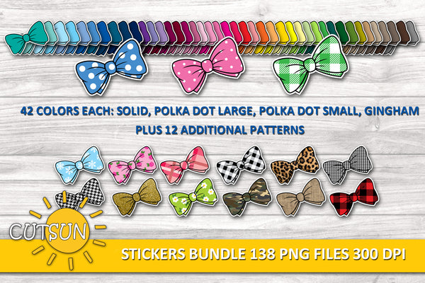 Bows Stickers for Print n Cut PNG