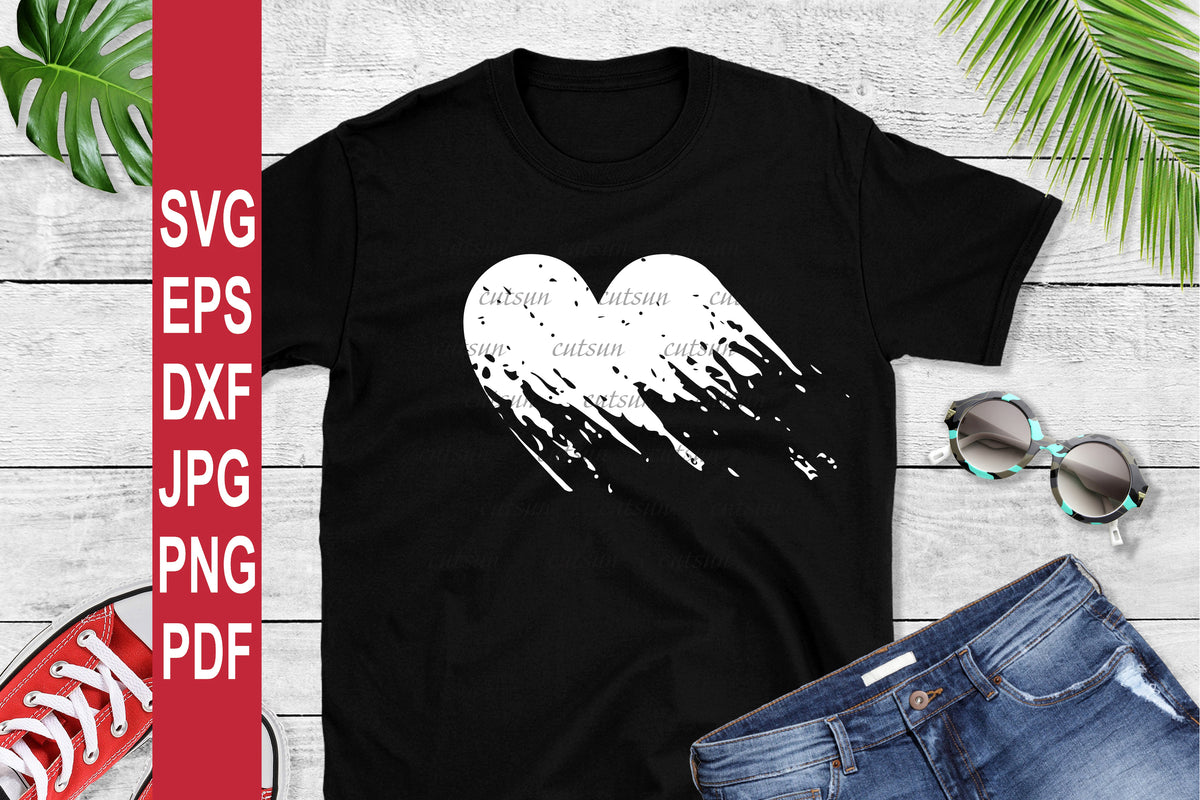 Distressed Heart SVG | Grunge heart SVG | Valentine's day SVG – Cutsunsvg