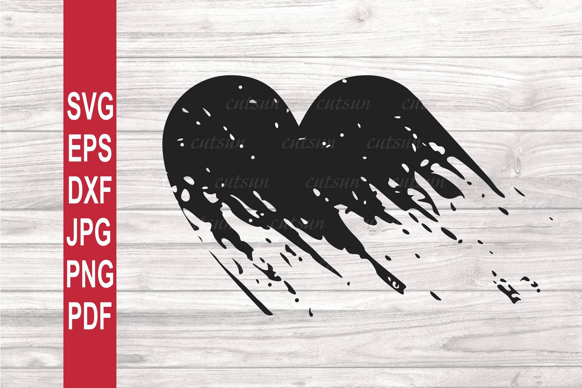 Distressed Heart SVG | Grunge heart SVG | Valentine's day SVG – Cutsunsvg