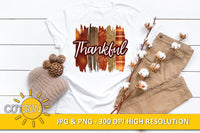 Thankful on a fall brushstrokes background sublimation
