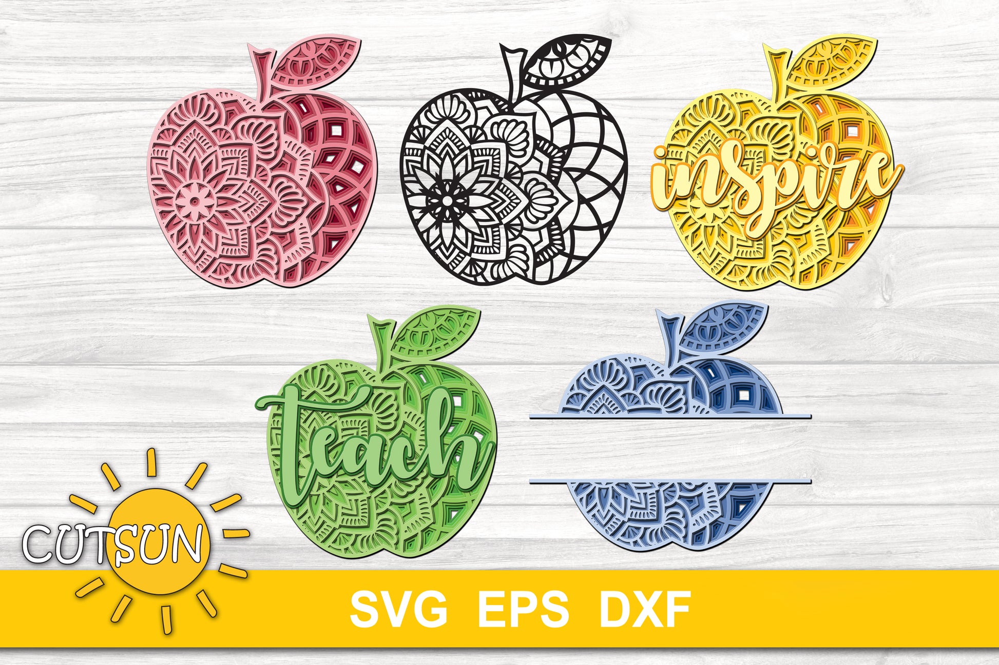 3D Layered Apple SVG