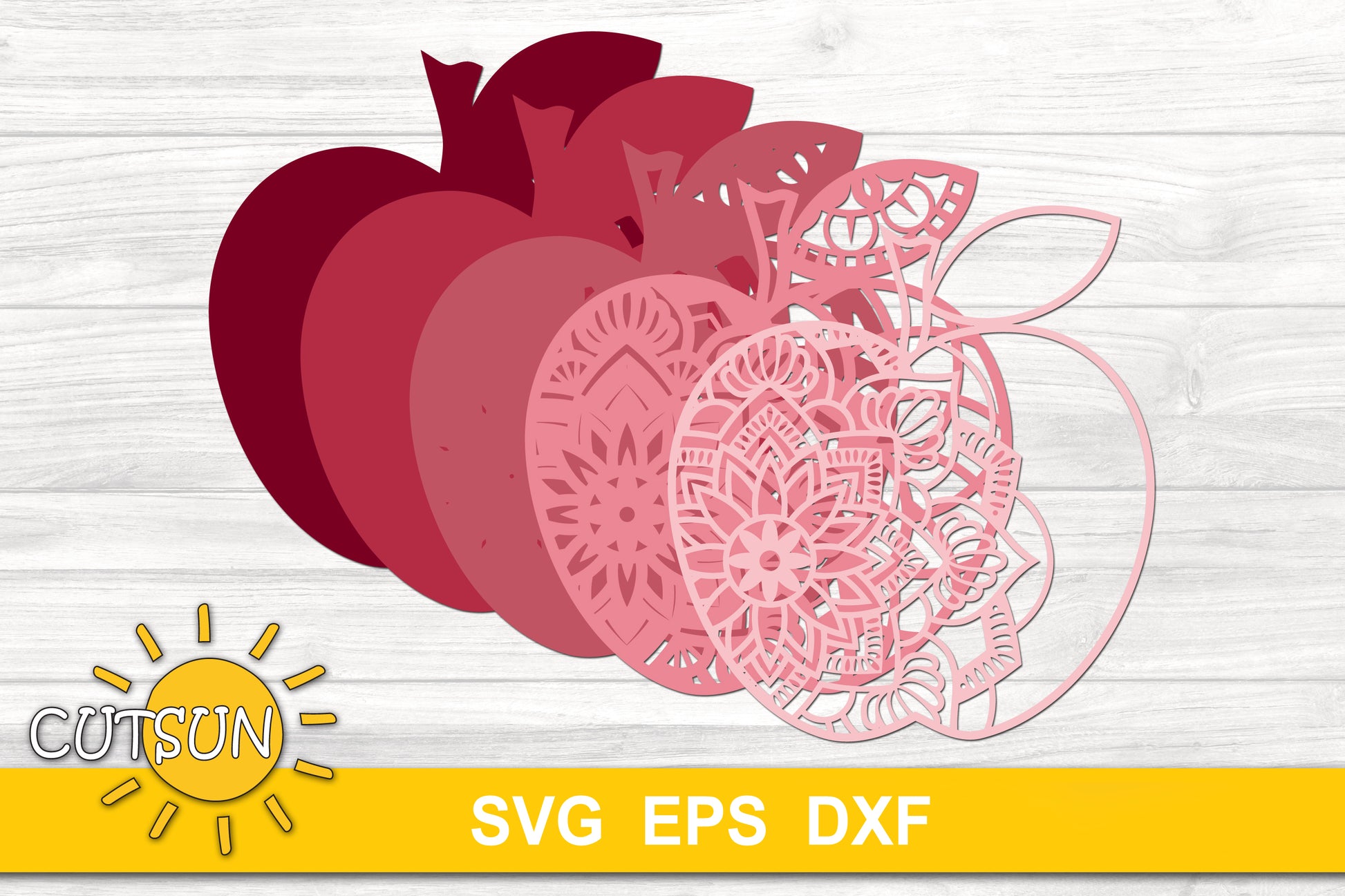 3D Layered Apple SVG