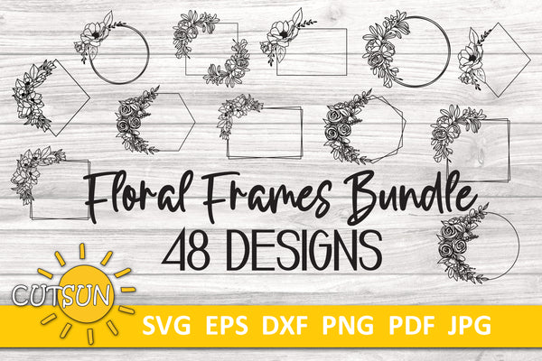 Floral Frames SVG bundle