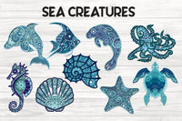 Sea Creatures 3d Layered svg bundle