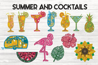 Summer and Cocktails 3D layered SVG