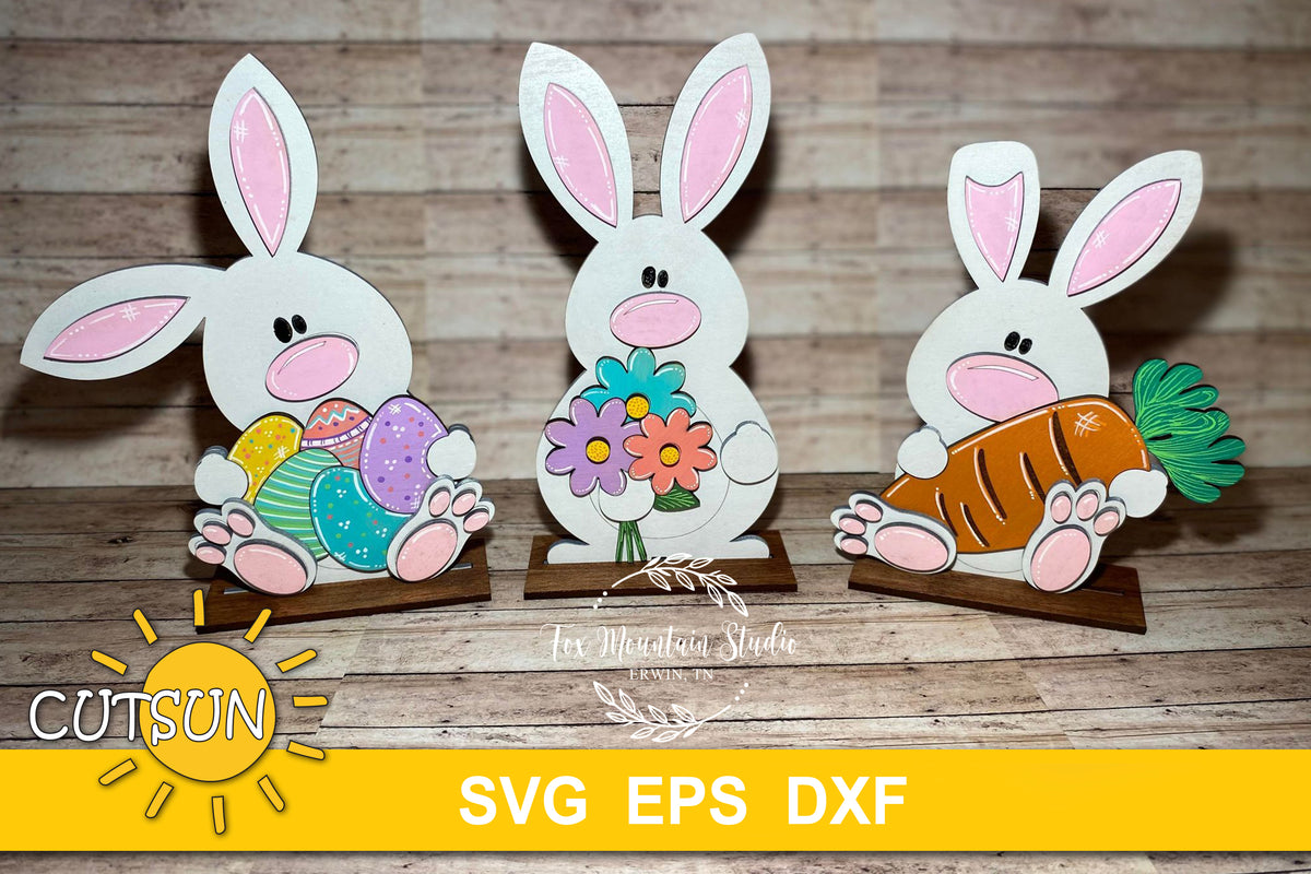 Easter bunny shelf sitters SVG - laser cut file – Cutsunsvg