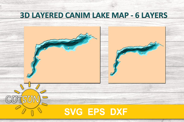 3D Layered Depth Map Canim Lake - 6 layers