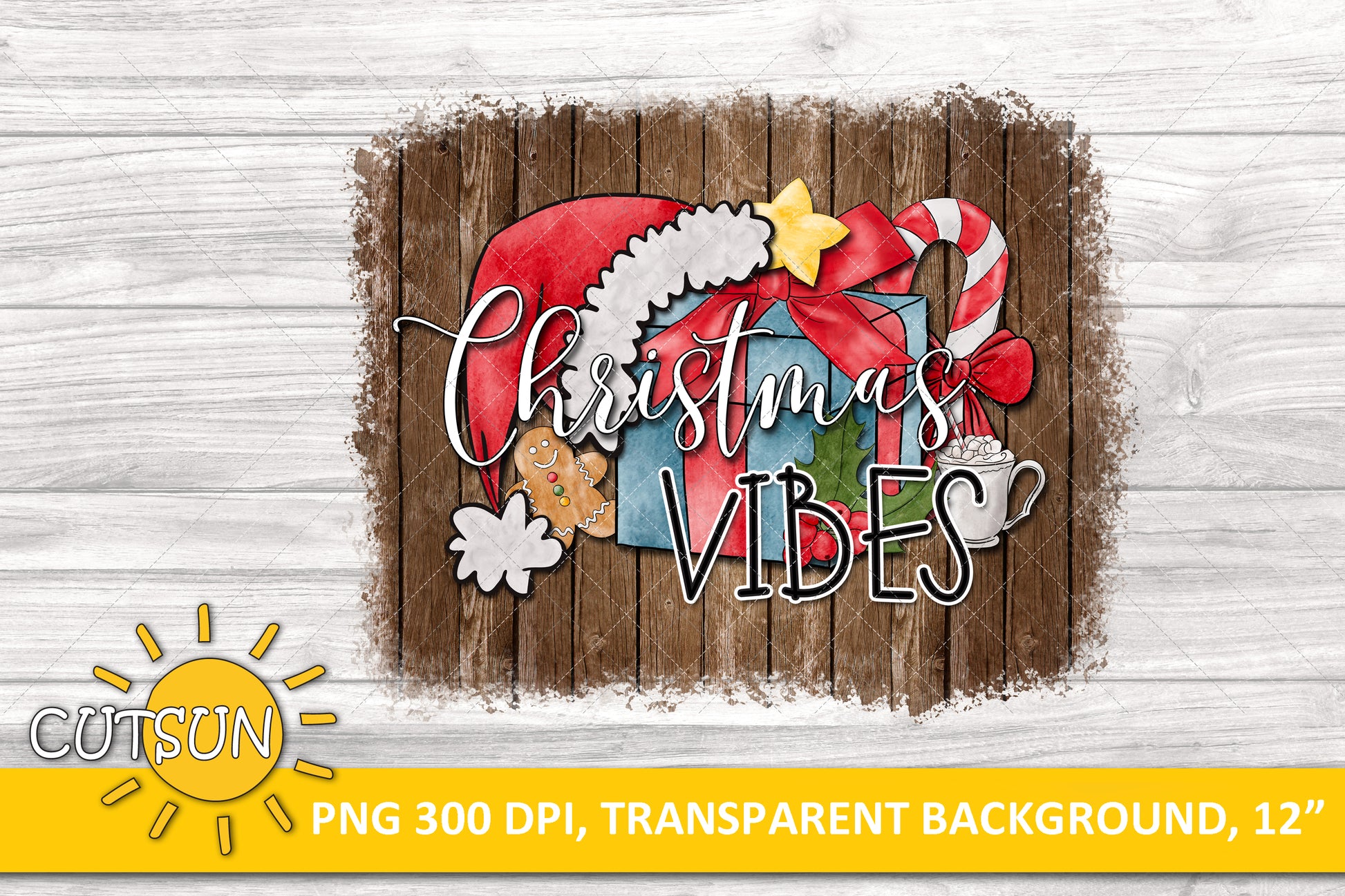 Christmas vibes sublimation design