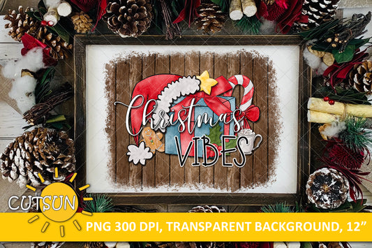 Christmas vibes sublimation design