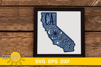 3D Layered California Mandala SVG