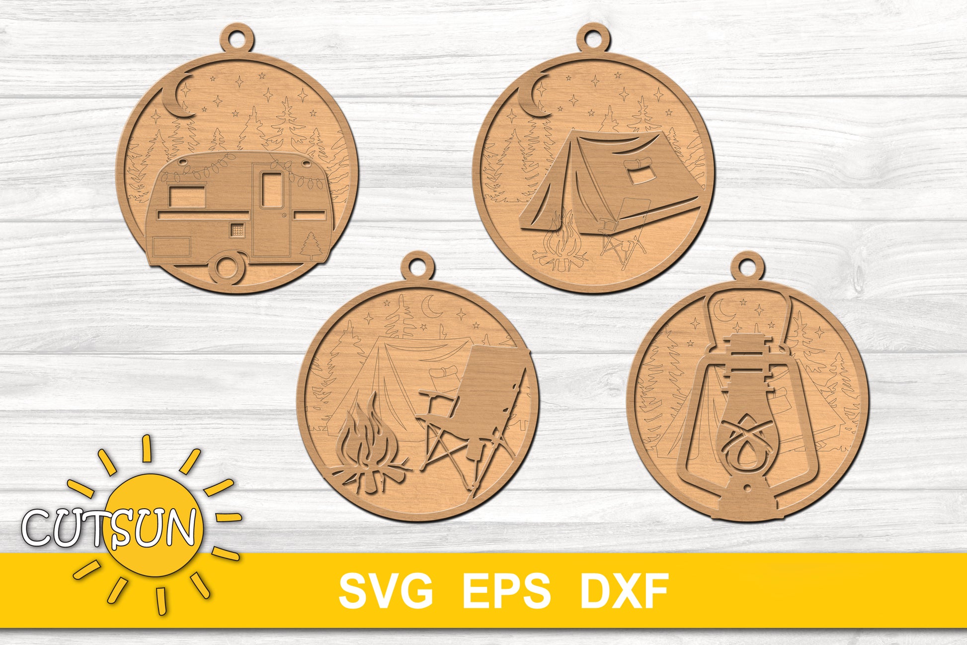 Camping Christmas ornaments svg bundle