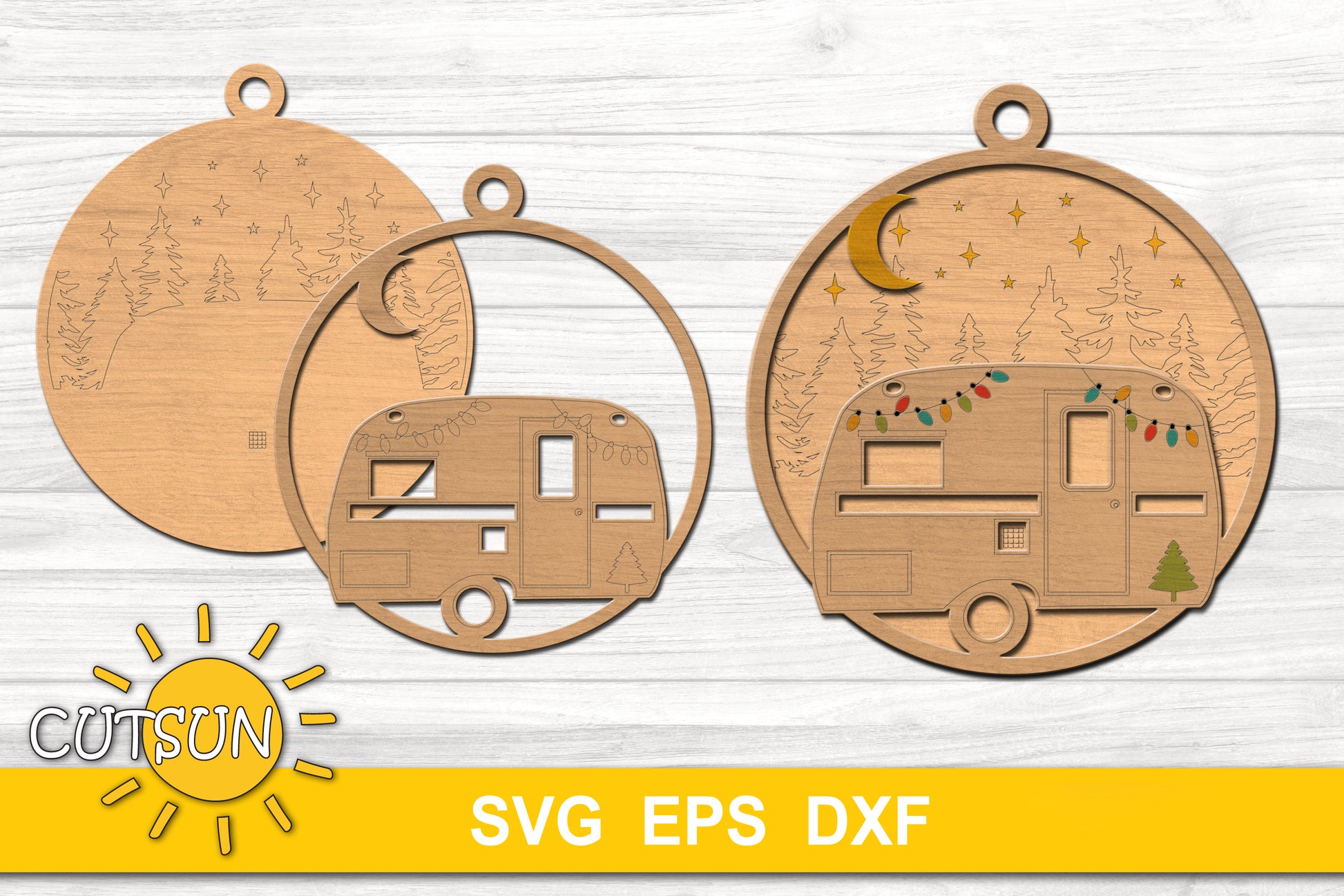 Camping Christmas ornaments svg bundle
