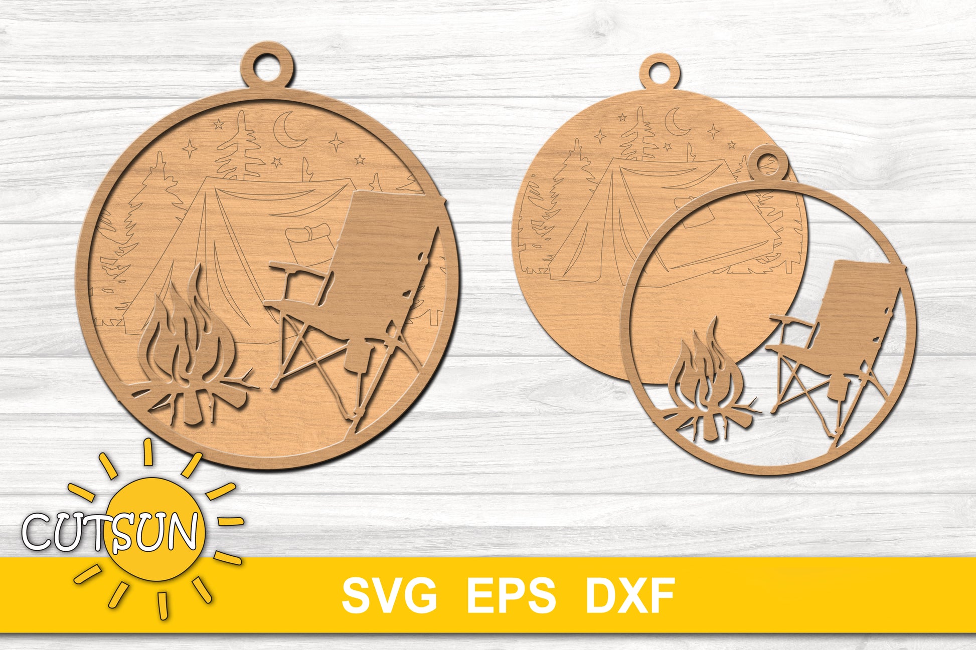 Camping Christmas ornaments svg bundle