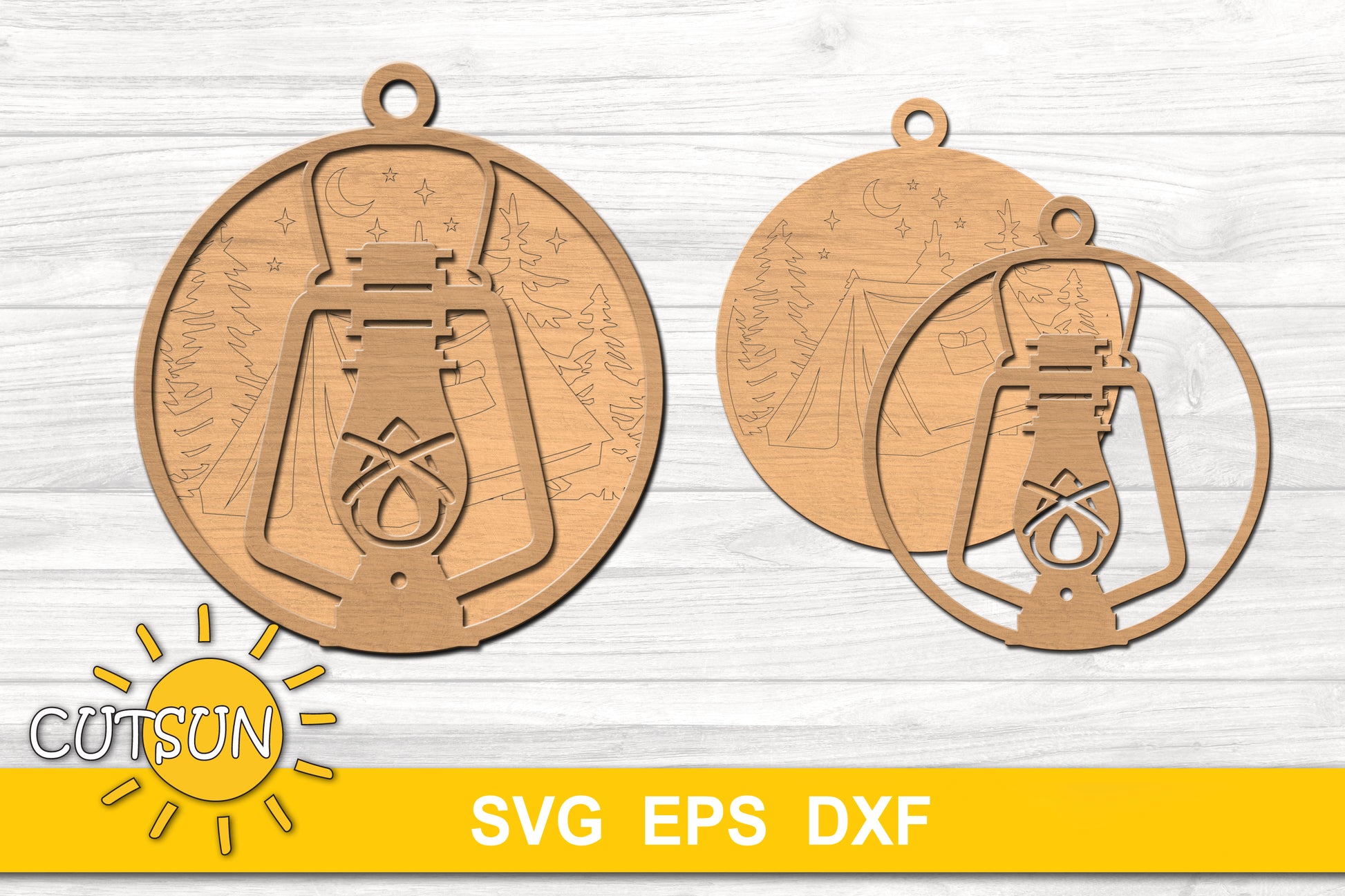 Camping Christmas ornaments svg bundle