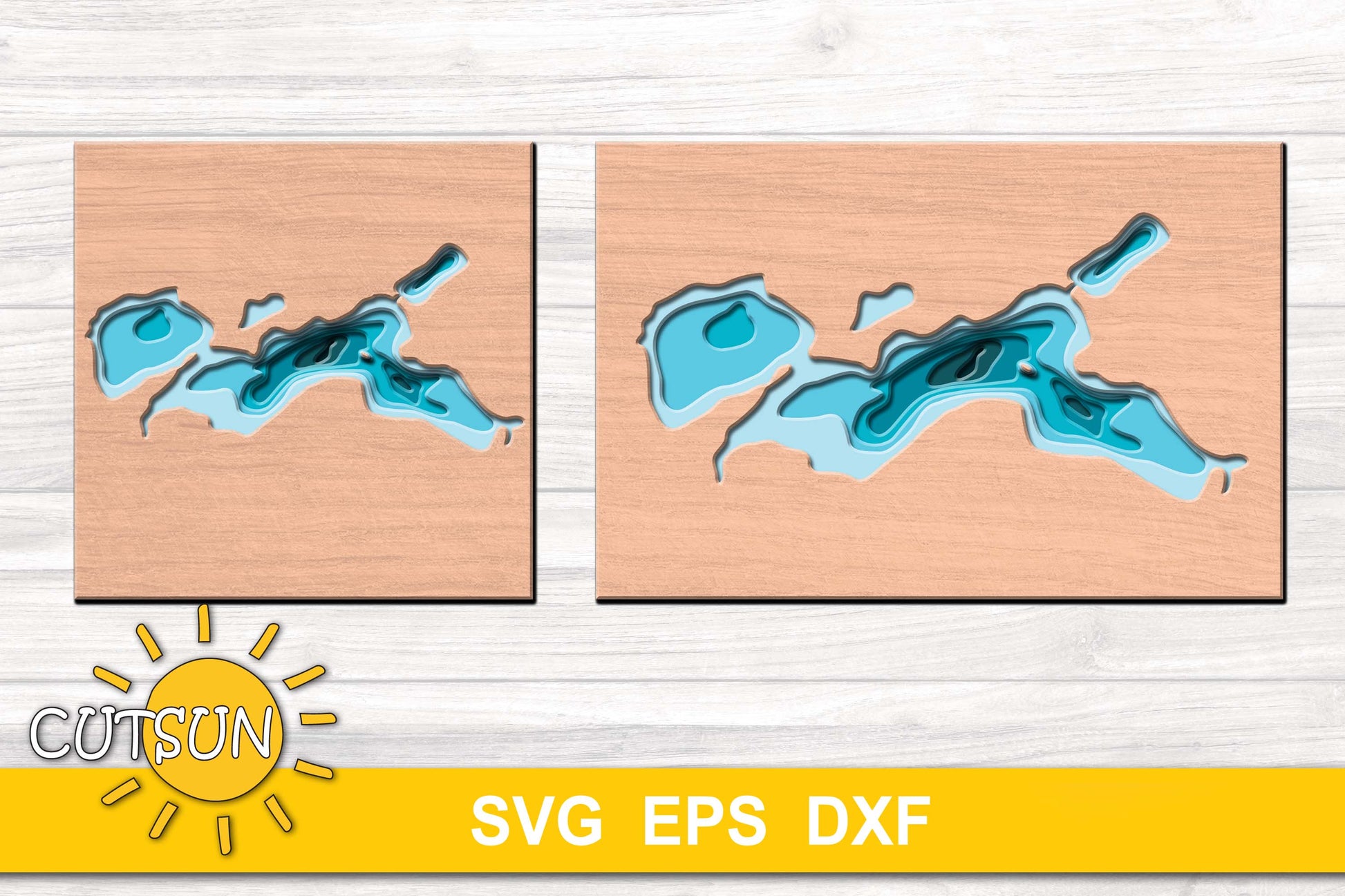 Canada Lake layered depth map svg