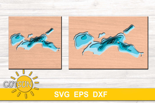 Canada Lake layered depth map svg