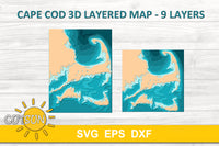 3D Layered Map Cape Cod - 9 layers