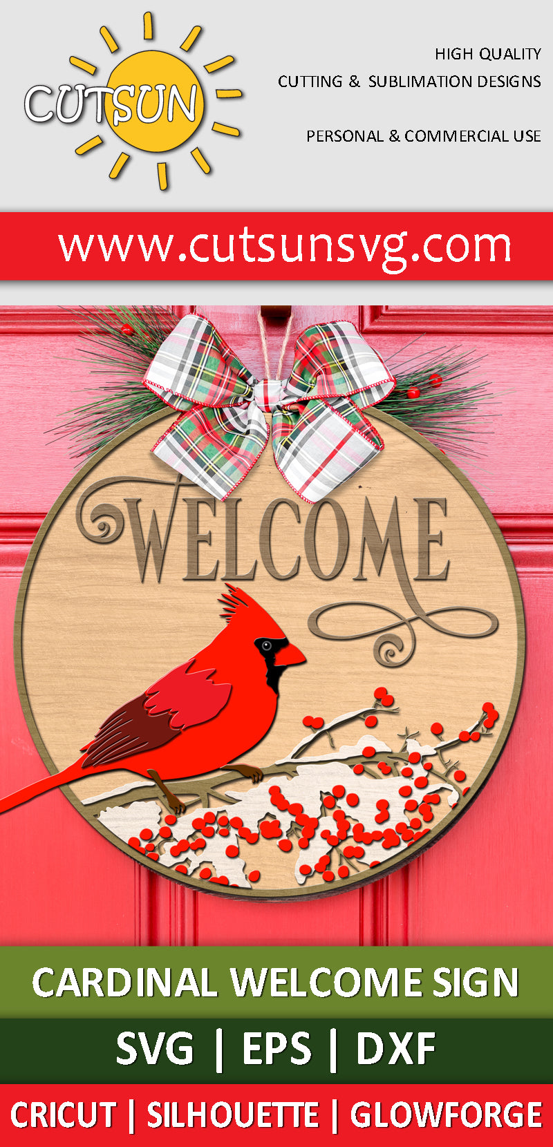 Cardinal Welcome sign SVG