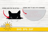 Black cat Halloween Door hanger SVG