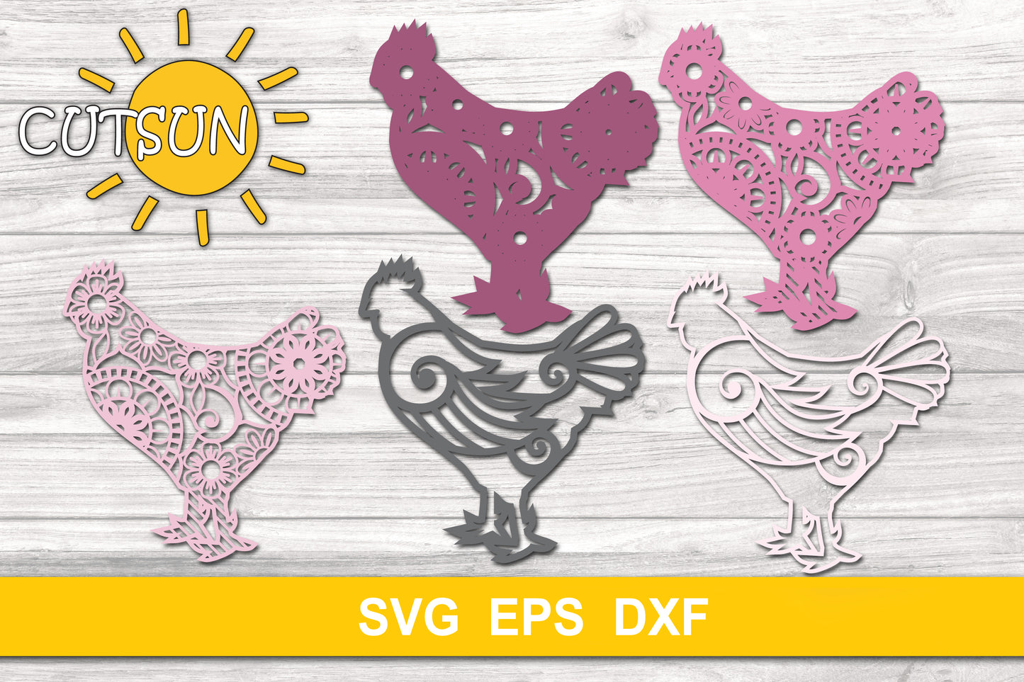 3D layered Chicken SVG