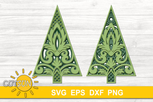 3D Layered Christmas Tree SVG