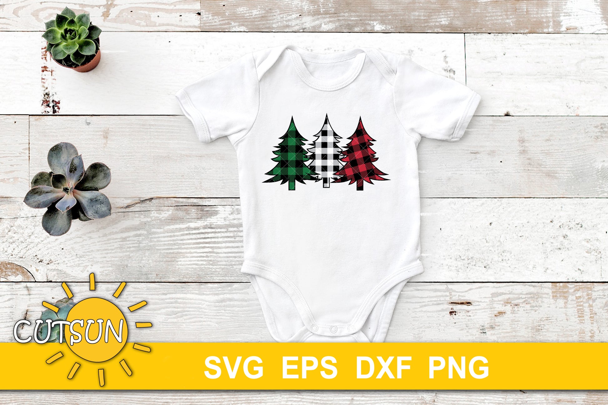 Christmas Trees SVG Plaid