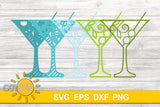 3D Layered Cocktail SVG | 3D Layered Martini SVG