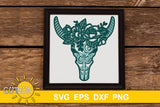 3D Layered Cow Skull SVG