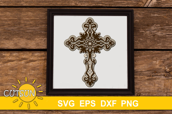 3D Layered Cross SVG
