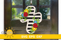 Floral Cross Door hanger SVG