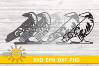 3D Layered Raven SVG | 3D Layered Crow SVG