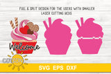 Cupcake Valentine's day door hanger SVG