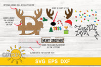 D Christmas Monogram Door Hanger SVG | Christmas door hanger SVG | Laser cut file