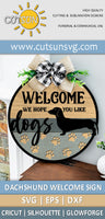 Dachshund Welcome sign SVG