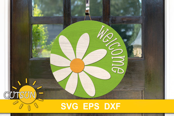Daisy round welcome sign SVG