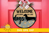Dachshund Welcome sign SVG