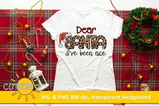 Dear Santa Christmas sublimation design download