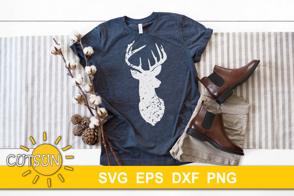 Distressed Deer Head SVG