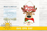 Santa Deer Merry Christmas door hanger SVG