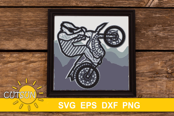 3D Layered Dirt Bike SVG