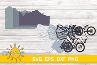 3D Layered Dirt Bike SVG