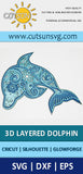 3D layered Dolphin SVG Pinterest