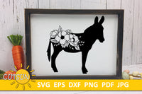 Floral Donkey SVG