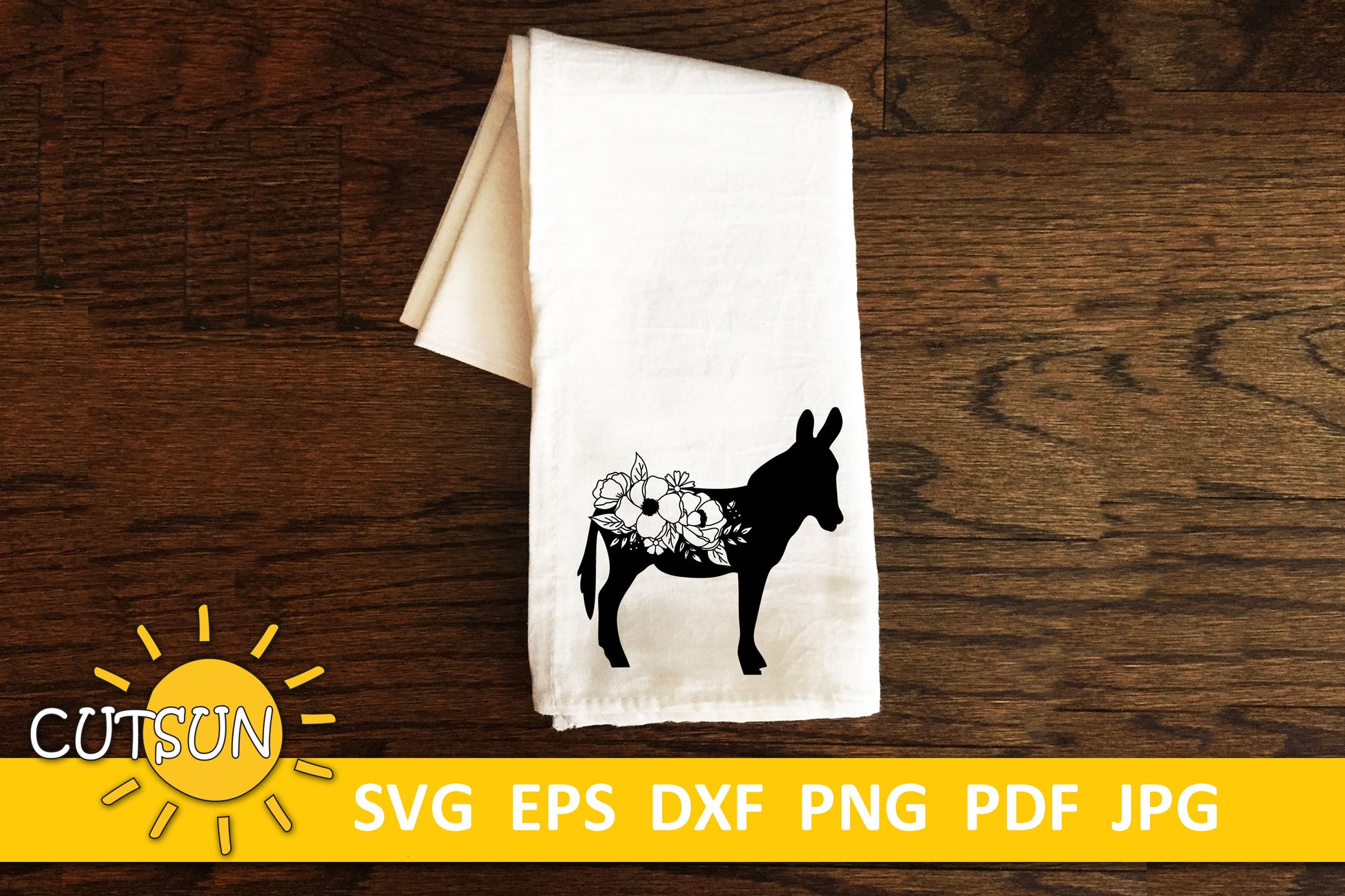 Floral Donkey SVG