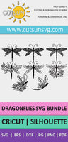 Dragonfly SVG Bundle | Zentangle Dragonfly SVG | Floral Dragonfly SVG