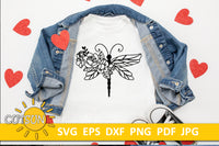 Floral Dragonfly SVG