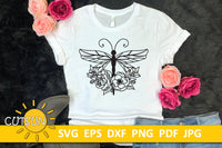 Floral Dragonfly SVG