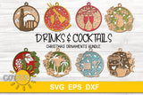 Drinks and Cocktails Christmas ornaments SVG bundle