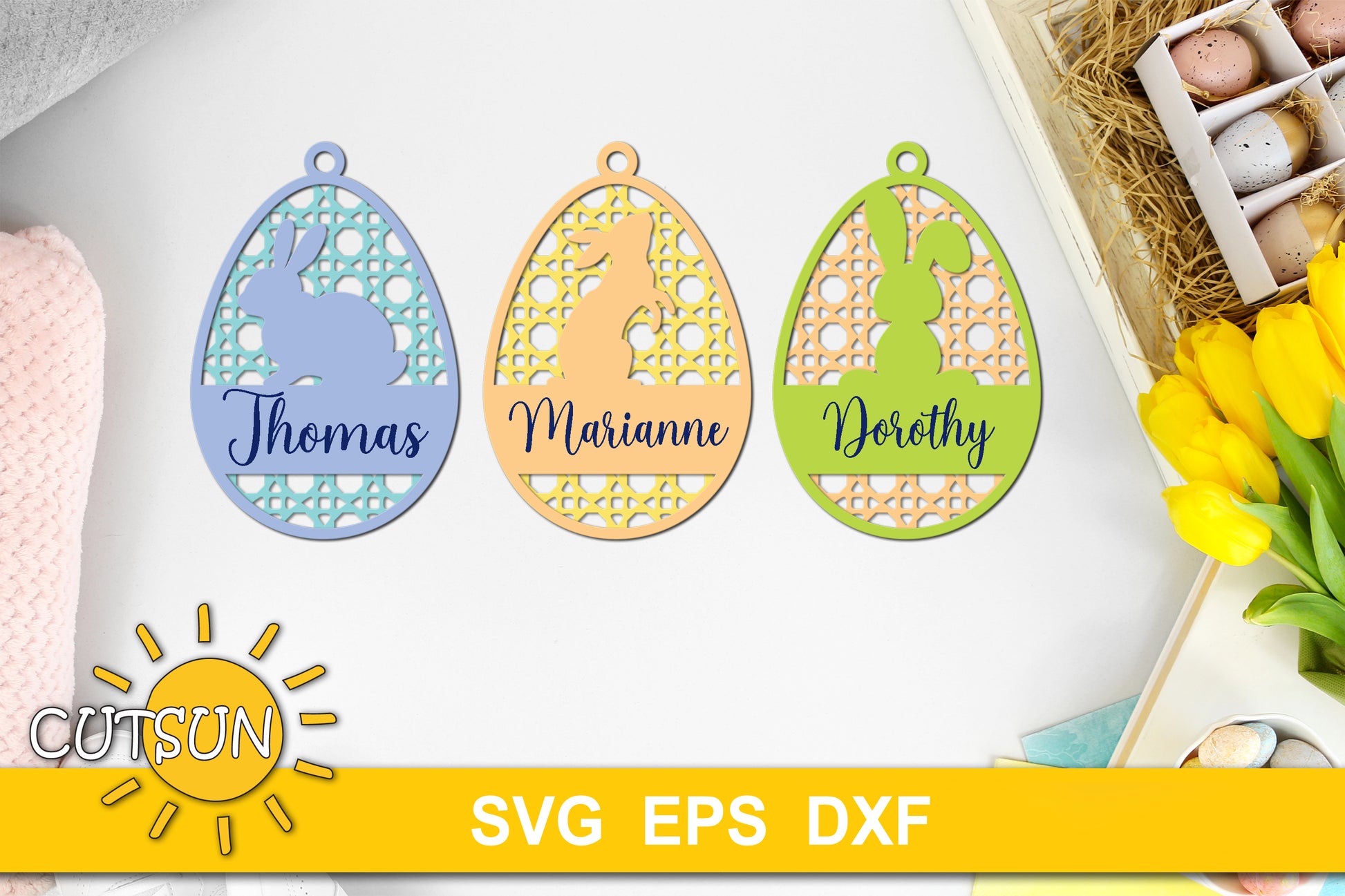 Rattan Cake Easter Basket ornaments SVG bundle