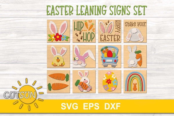 Easter leaning signs SVG bundle